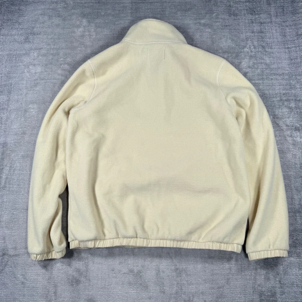 Champion Sweatshirt Womens Medium Cream Fleece Pullover T Snap Cozy Outdoors - Picture 6 of 10